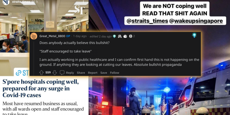 “Bullsh*t Propaganda” – Healthcare Workers react to ST Article on Hospitals