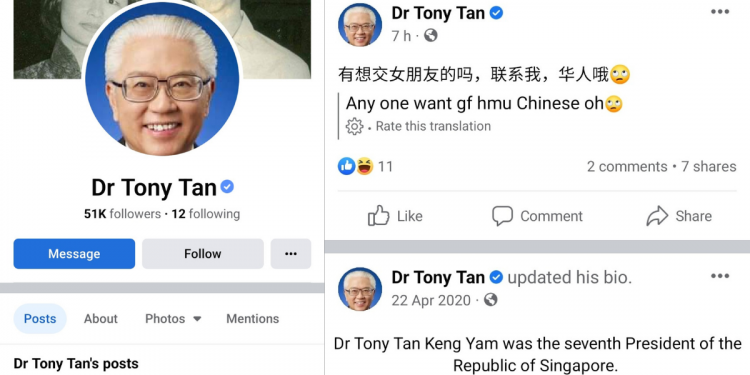 A strange post appeared on former Singaporean President Tony Tan’s official Facebook page on 19 June 2022