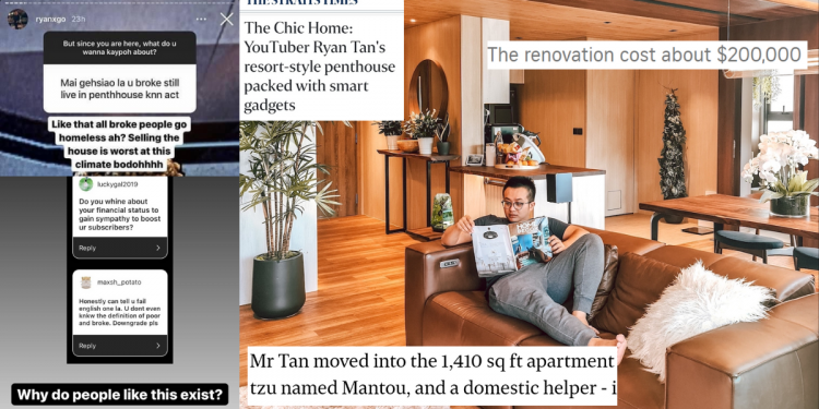 “Bodohhh” – Ryan Tan, allegedly broke, scolds person who pointed out that he lives in a penthouse