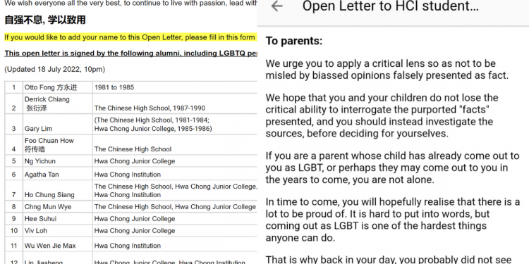 “Don’t let others define and dictate who you are” – LGBTQ+ Hwa Chong Alumni pen open letter to students and parents