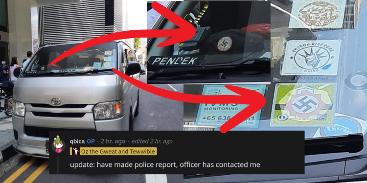 Redditor in Singapore files police report upon seeing Nazi cap and sticker on van’s dashboard