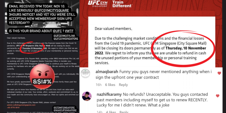 UFC GYM members are up in arms after City Square outlet shuts with no refunds or prior notice